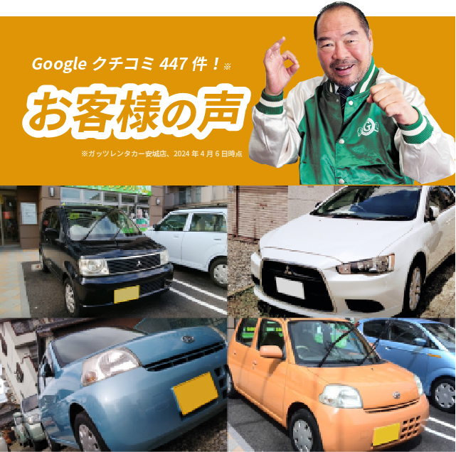 格安レンタカー　ガッツレンタカー店のお客様の声